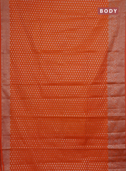 Semi chiniya saree orange with woven buttas and woven border