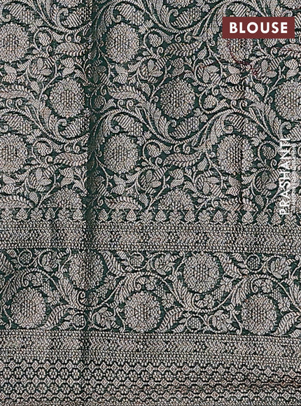 Semi chiniya saree green with woven buttas and woven border