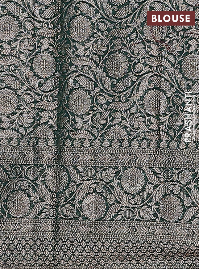 Semi chiniya saree green with woven buttas and woven border