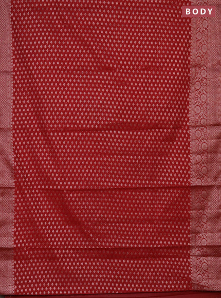 Semi chiniya saree maroon with woven buttas and woven border