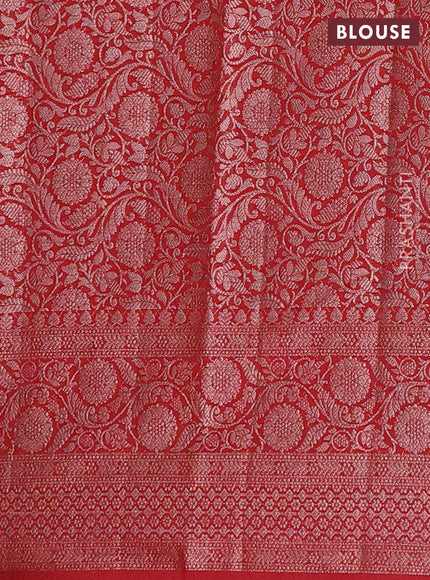 Semi chiniya saree maroon with woven buttas and woven border