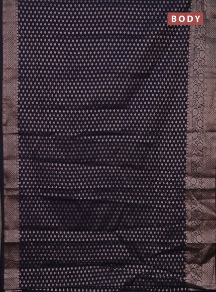 Semi chiniya saree navy blue with woven buttas and woven border