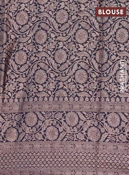 Semi chiniya saree navy blue with woven buttas and woven border