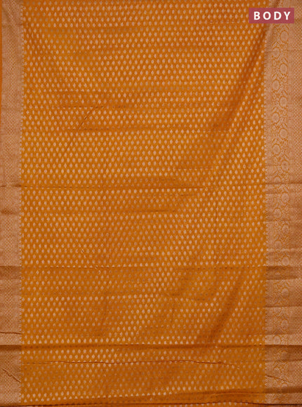 Semi chiniya saree mustard yellow with woven buttas and woven border