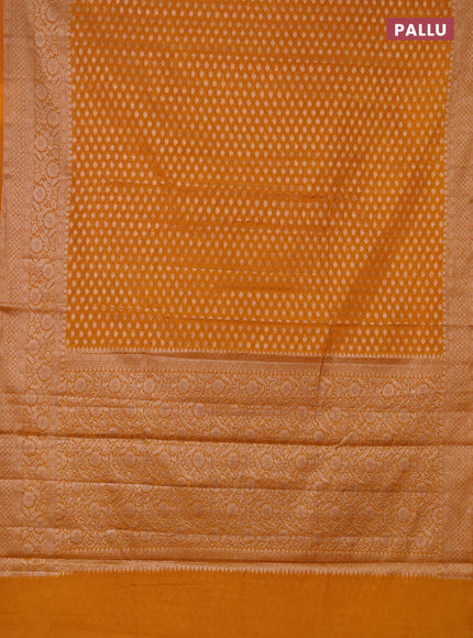 Semi chiniya saree mustard yellow with woven buttas and woven border