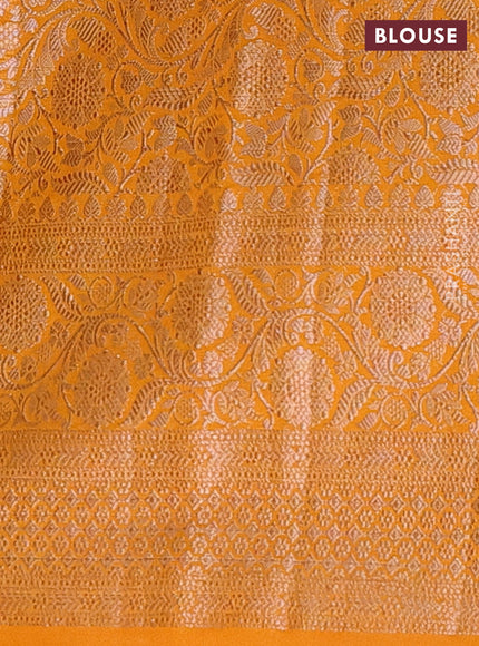 Semi chiniya saree mustard yellow with woven buttas and woven border