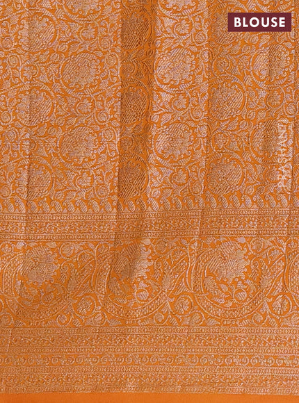 Semi chiniya saree mustard shade with woven buttas and woven border