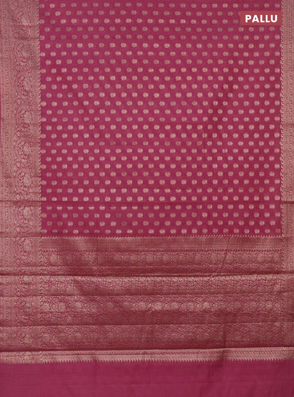 Semi chiniya saree mauve pink with woven buttas and woven border