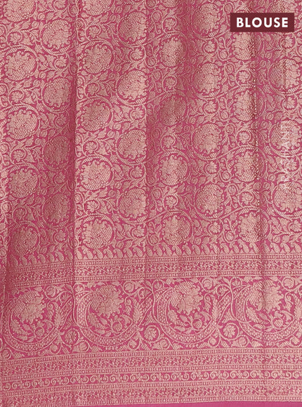Semi chiniya saree mauve pink with woven buttas and woven border