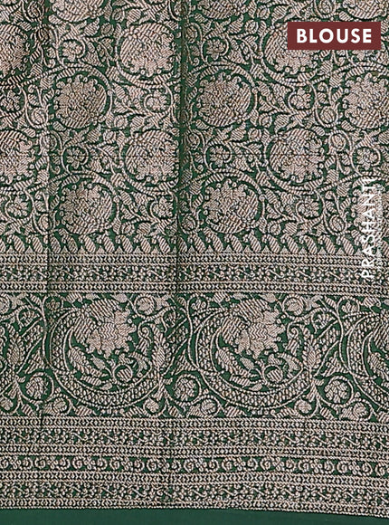 Semi chiniya saree green with woven buttas and woven border