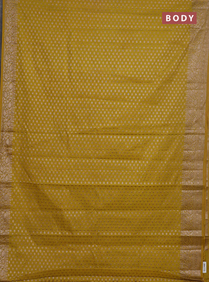 Semi chiniya saree lime green with woven buttas and woven border