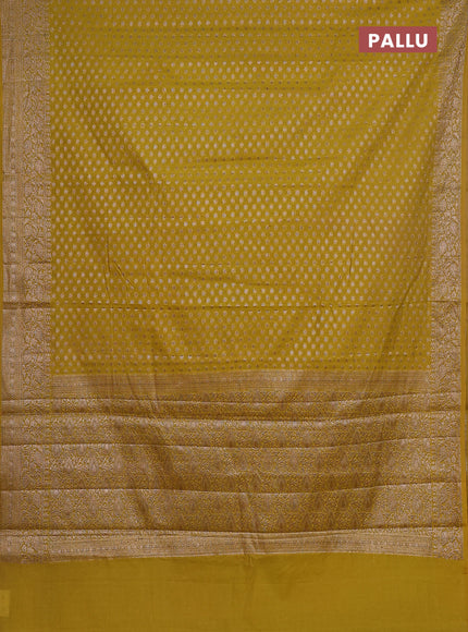 Semi chiniya saree lime green with woven buttas and woven border