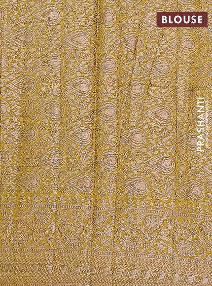 Semi chiniya saree lime green with woven buttas and woven border