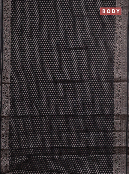 Semi chiniya saree black with woven buttas and woven border