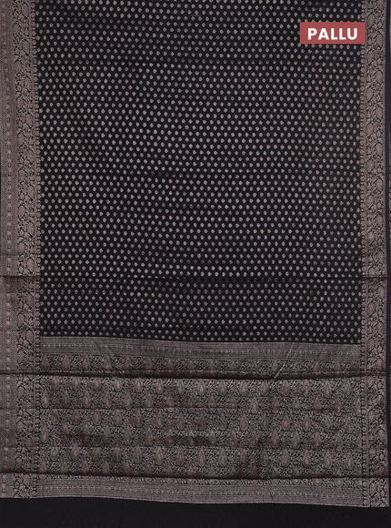 Semi chiniya saree black with woven buttas and woven border