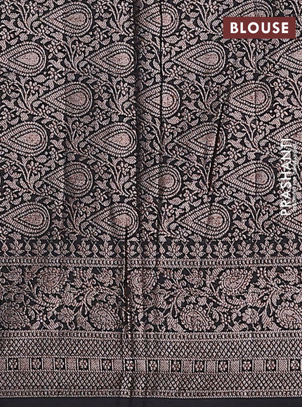 Semi chiniya saree black with woven buttas and woven border