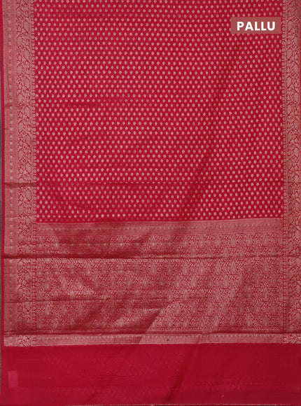Semi chiniya saree pink with woven buttas and woven border