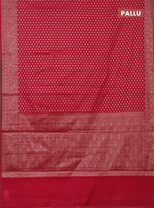 Semi chiniya saree pink with woven buttas and woven border