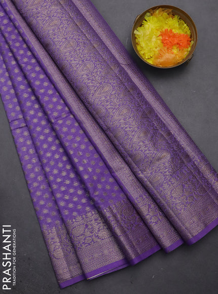Semi chiniya saree lavender with woven buttas and woven border
