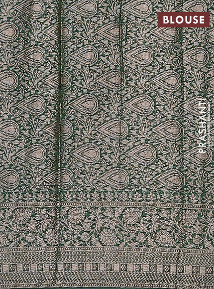 Semi chiniya saree green with woven buttas and woven border