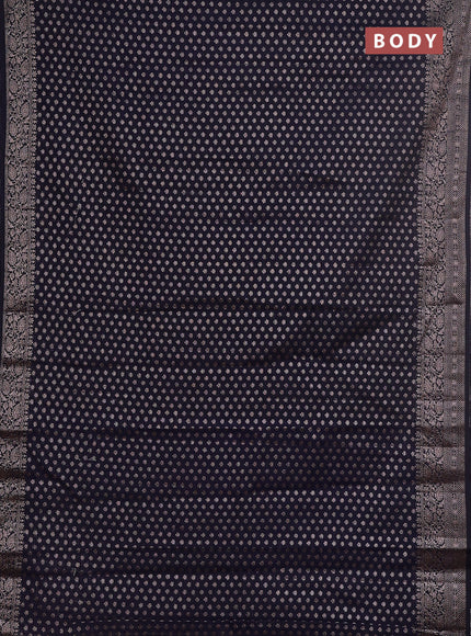 Semi chiniya saree navy blue with woven buttas and woven border