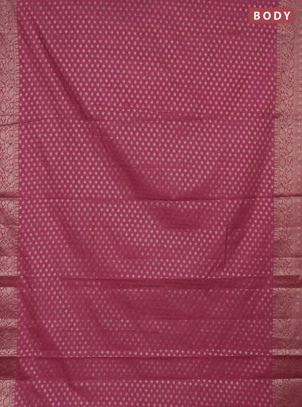 Semi chiniya saree mauve pink with woven buttas and woven border