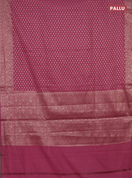 Semi chiniya saree mauve pink with woven buttas and woven border