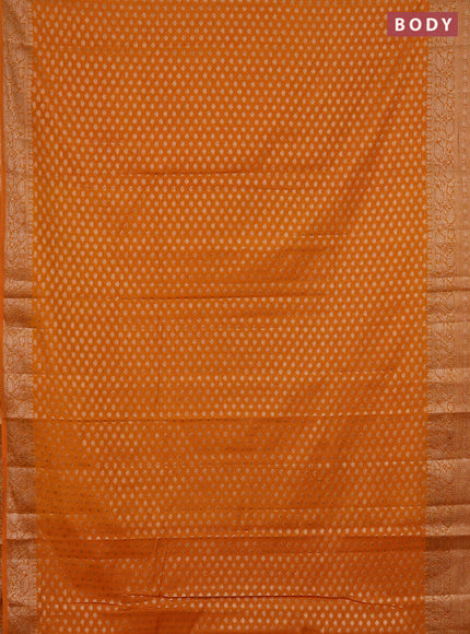 Semi chiniya saree mango yellow with woven buttas and woven border