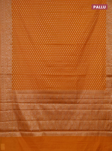 Semi chiniya saree mango yellow with woven buttas and woven border