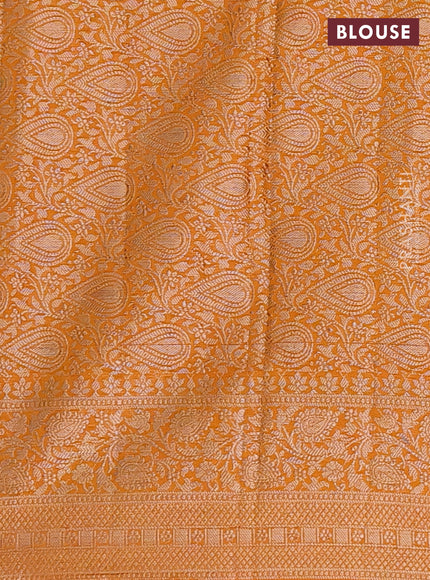 Semi chiniya saree mango yellow with woven buttas and woven border