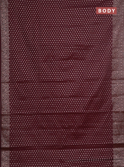 Semi chiniya saree deep maroon with woven buttas and woven border