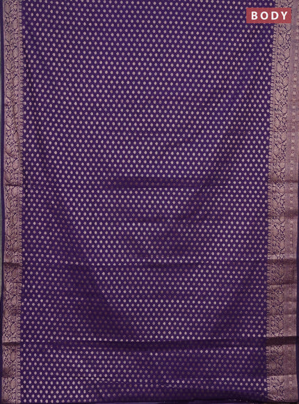 Semi chiniya saree violet with woven buttas and woven border