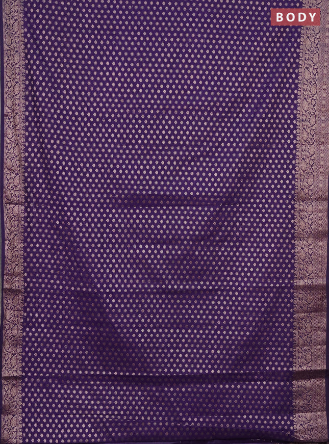 Semi chiniya saree violet with woven buttas and woven border