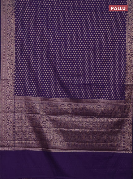 Semi chiniya saree violet with woven buttas and woven border