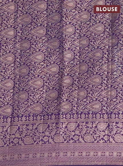 Semi chiniya saree violet with woven buttas and woven border