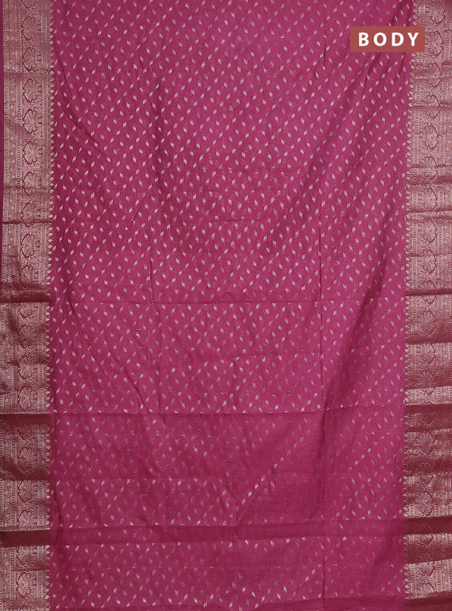 Semi chiniya saree mauve pink with woven buttas and woven border