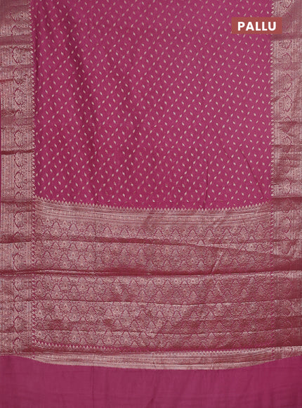Semi chiniya saree mauve pink with woven buttas and woven border