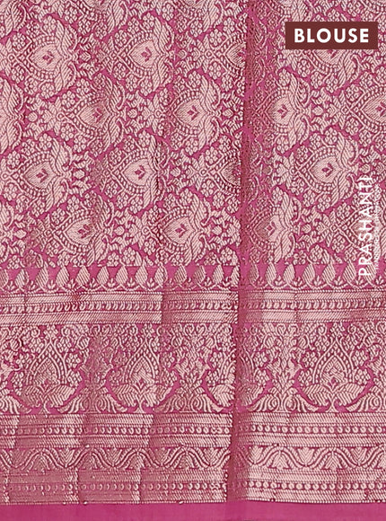 Semi chiniya saree mauve pink with woven buttas and woven border