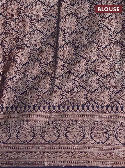 Semi chiniya saree navy blue with woven buttas and woven border