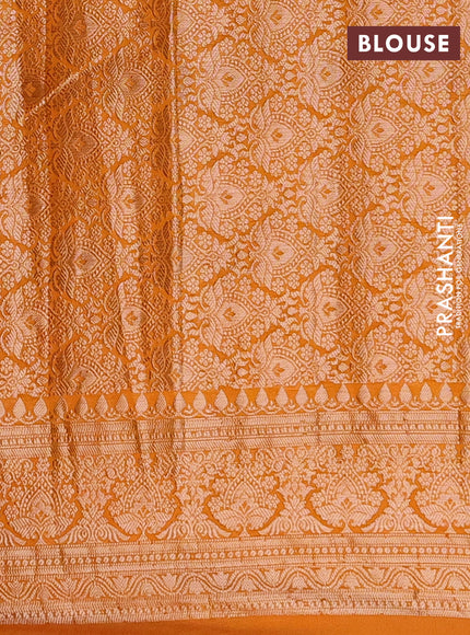 Semi chiniya saree mango yellow with woven buttas and woven border
