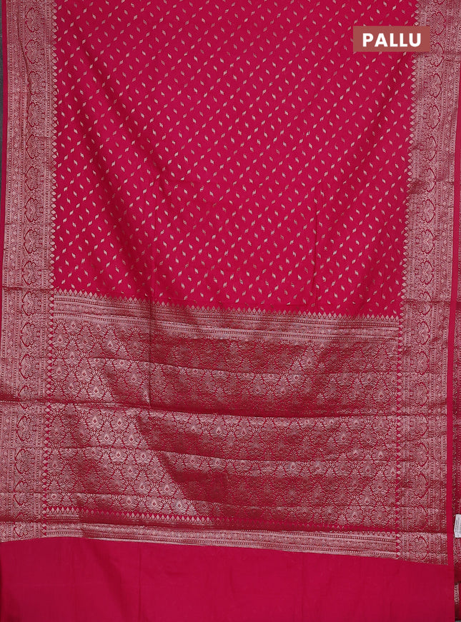 Semi chiniya saree pink with woven buttas and woven border