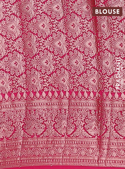 Semi chiniya saree pink with woven buttas and woven border