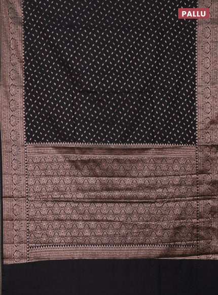 Semi chiniya saree black with woven buttas and woven border