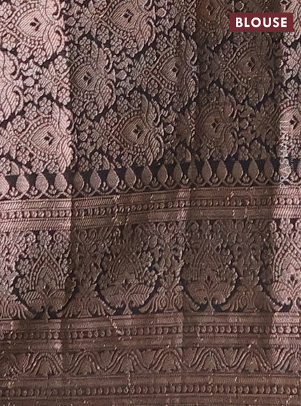 Semi chiniya saree black with woven buttas and woven border