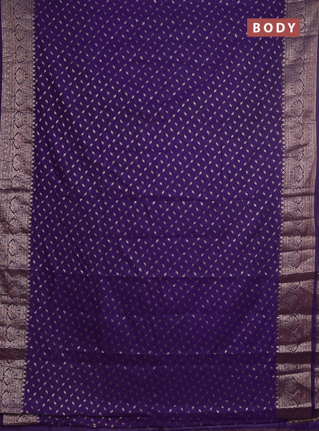 Semi chiniya saree violet with woven buttas and woven border