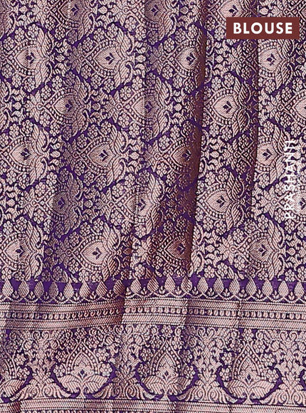Semi chiniya saree violet with woven buttas and woven border