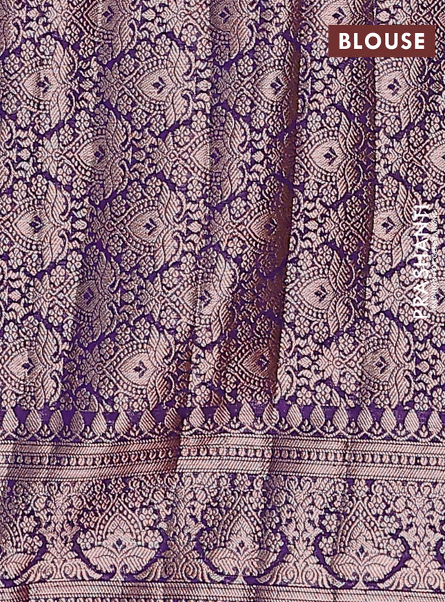 Semi chiniya saree violet with woven buttas and woven border