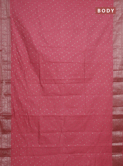 Semi chiniya saree mauve pink with woven buttas and woven border