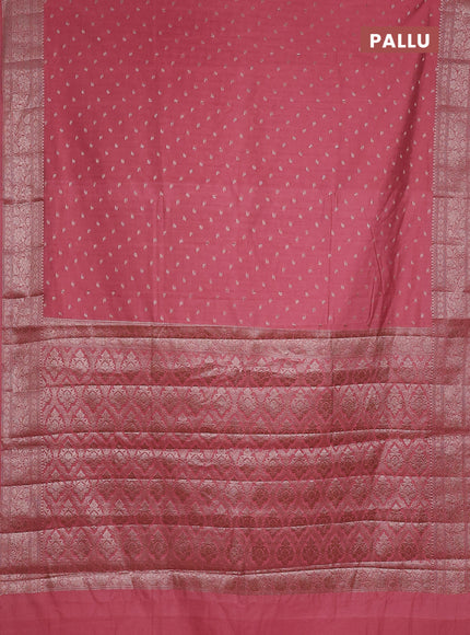 Semi chiniya saree mauve pink with woven buttas and woven border