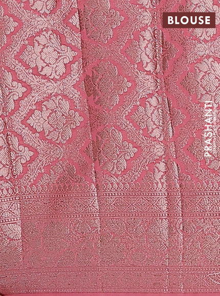 Semi chiniya saree mauve pink with woven buttas and woven border